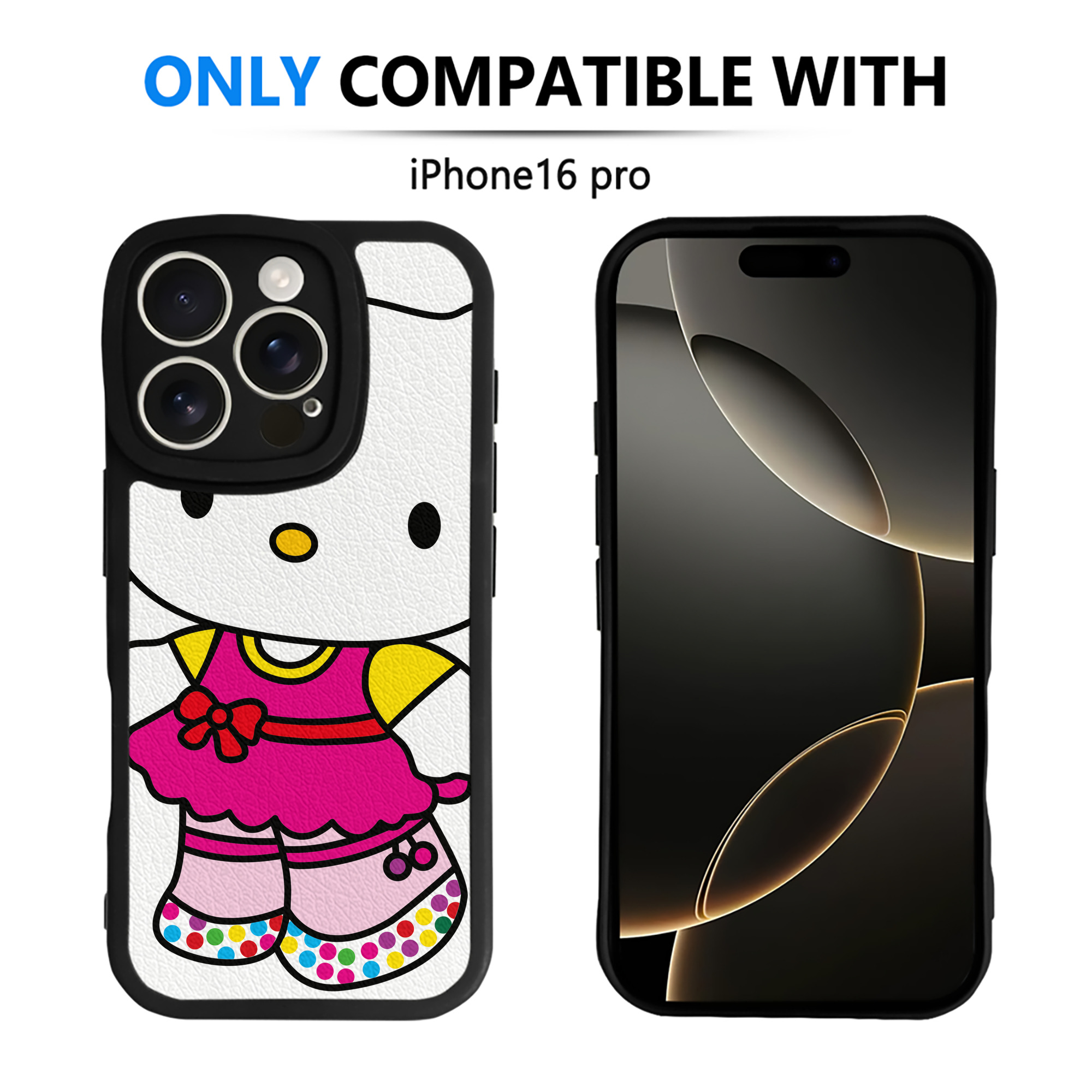（画像用） Hello Kitty ハローキティ 【iPhone 16シリーズ対応】シリコンスマホケース（レザー調） 材質：シリコン